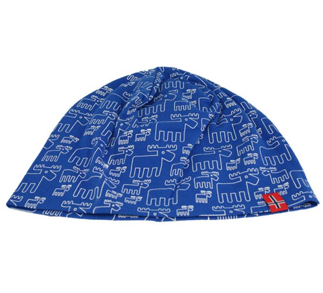 Hovedbilde Lue med elgdesign, blå