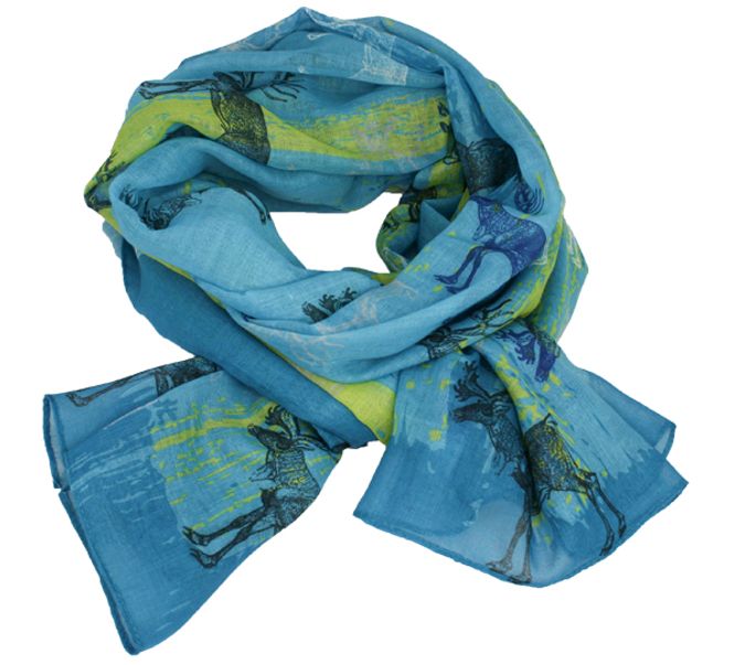 Main Image Northern lights scarf with reindeer