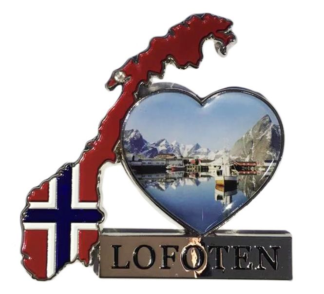 Main Image Metal magnet, map of Norway, 'Lofoten'