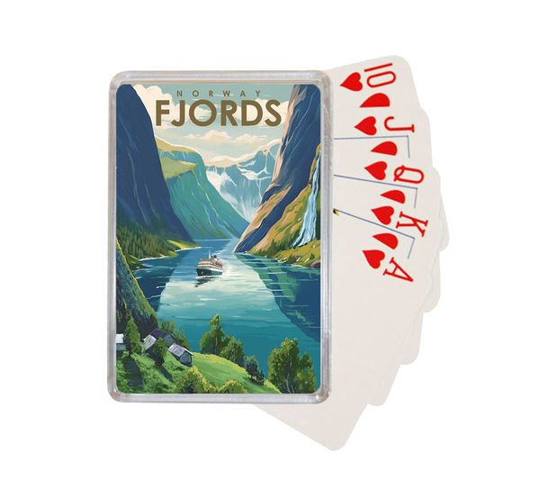 Main Image Playing cards, Fjords, retro
