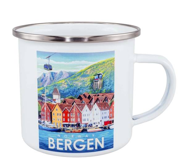 Main Image Enamel mug, Bergen, retro