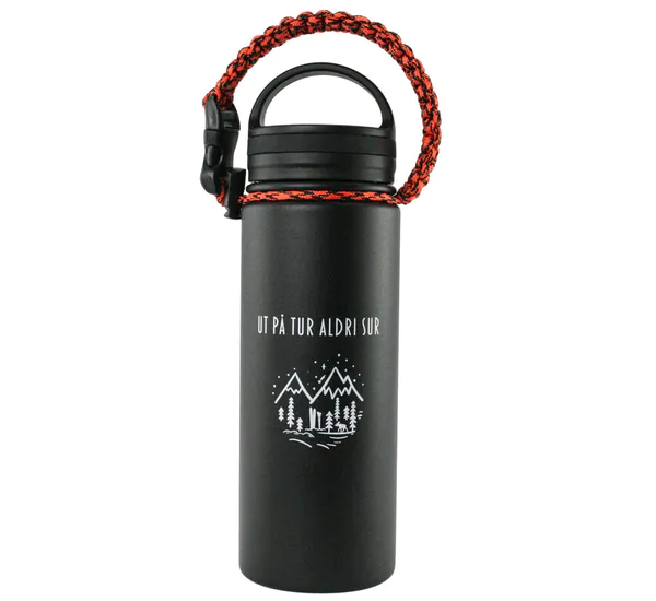 Main Image Thermo flask, Ut på tur aldri sur, black