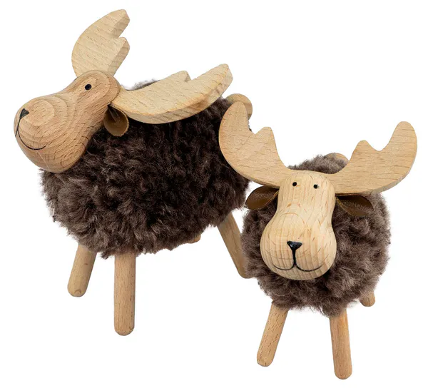 Main Image Moose made of wood, brown, fluffy, large