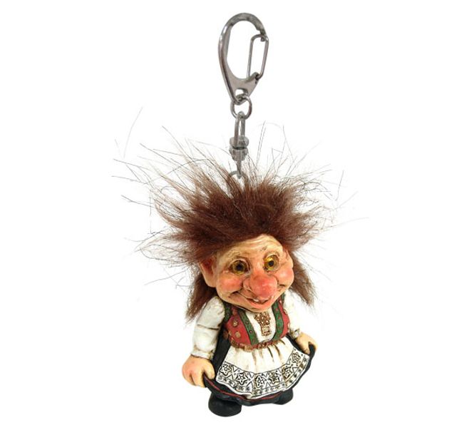 Main Image Keychain troll woman wearing hardanger bunad 