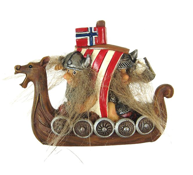 Hovedbilde Magnet, vikinger i båt med norsk flagg