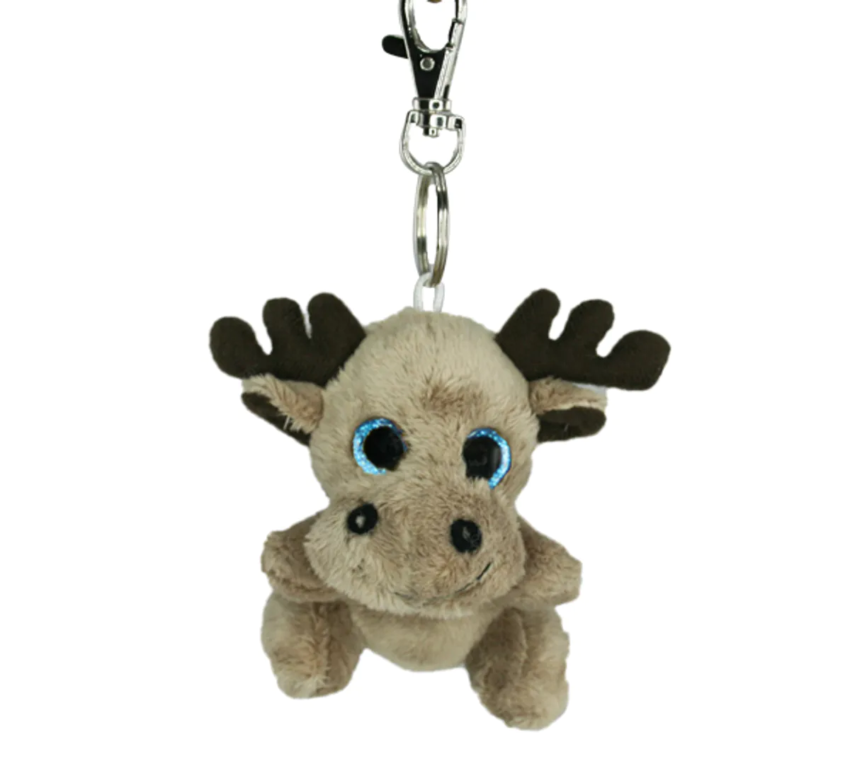 Keychain, moose with embroidered flag