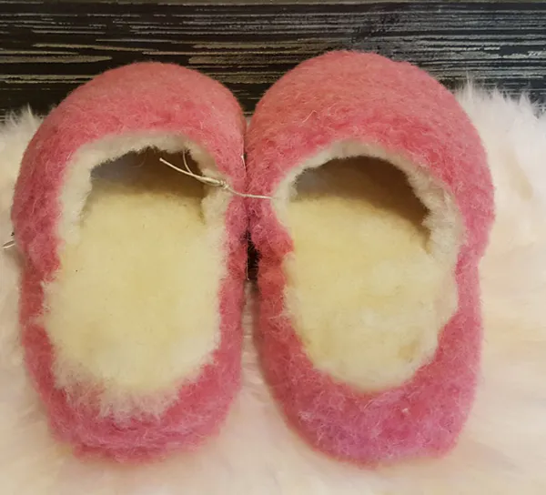 Hovedbilde Ullslippers, rosa, 100% merinoull