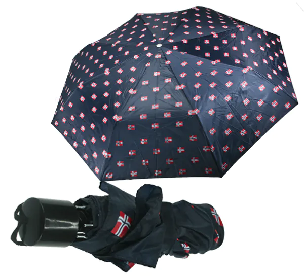 Main Image Blue folding umbrella with flag pattern