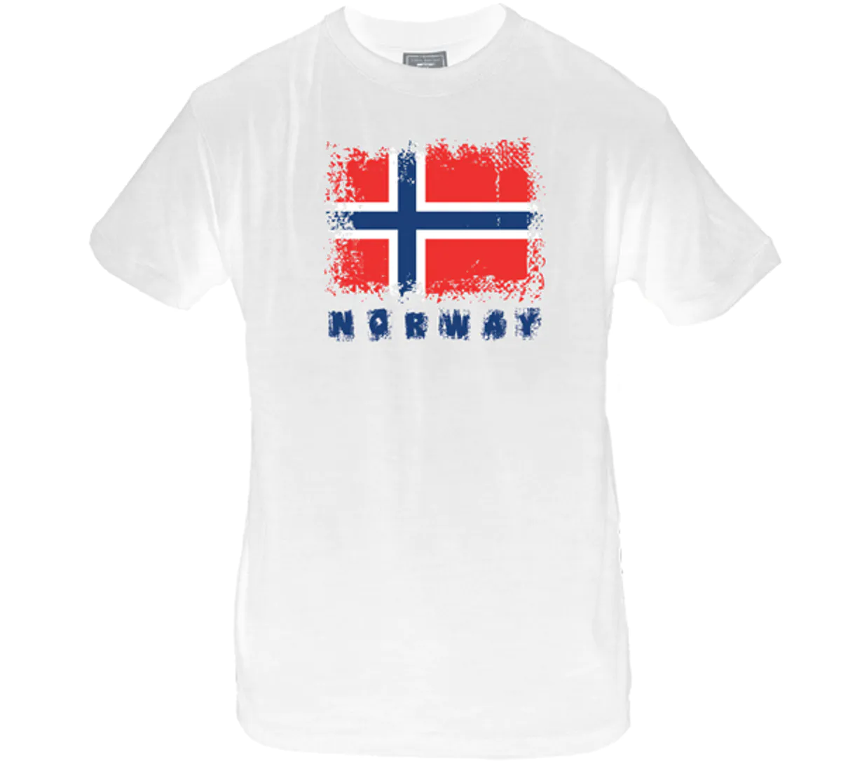 T-skjorte, Norway med flagg, hvit
