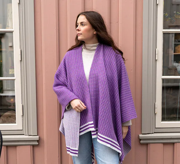 Main Image Poncho, Islender, lilac/white
