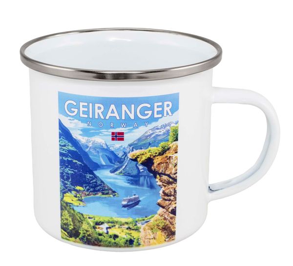 Main Image Enamel mug, Geiranger, retro