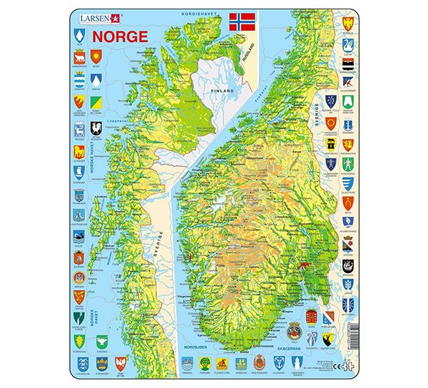Hovedbilde Puslespill, Norgeskart,