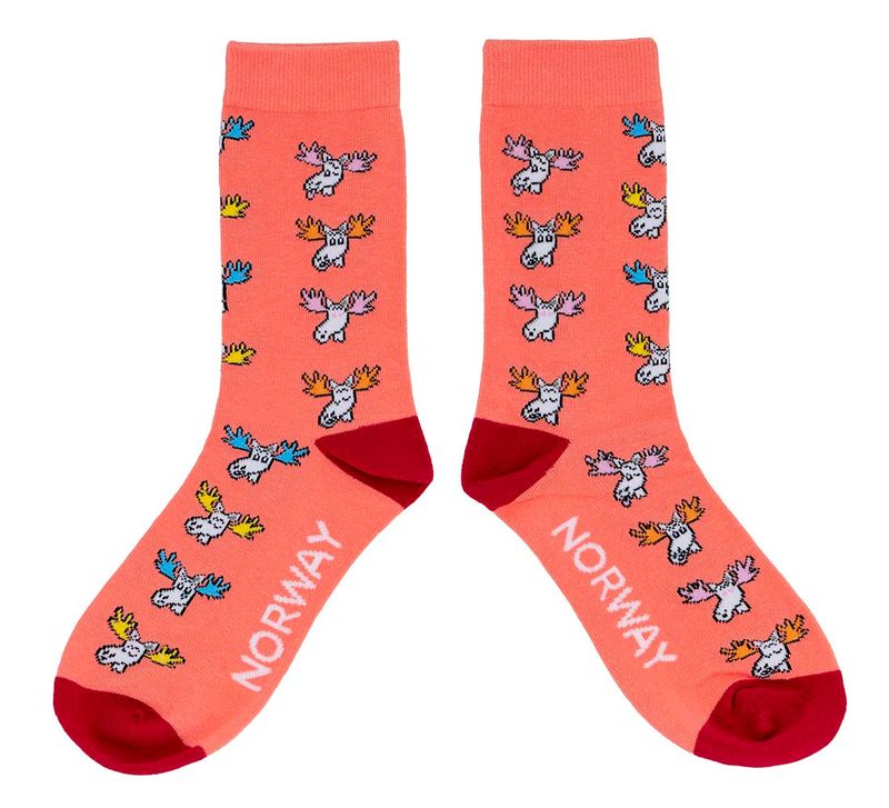 Socks, Funny Moose, pink