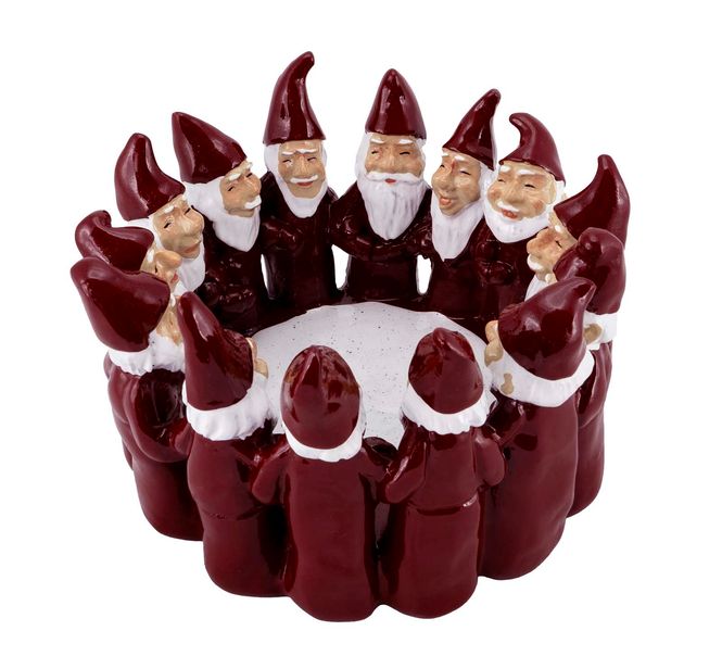 Main Image Santas in a circle, red, 16 cm, Harvesttime