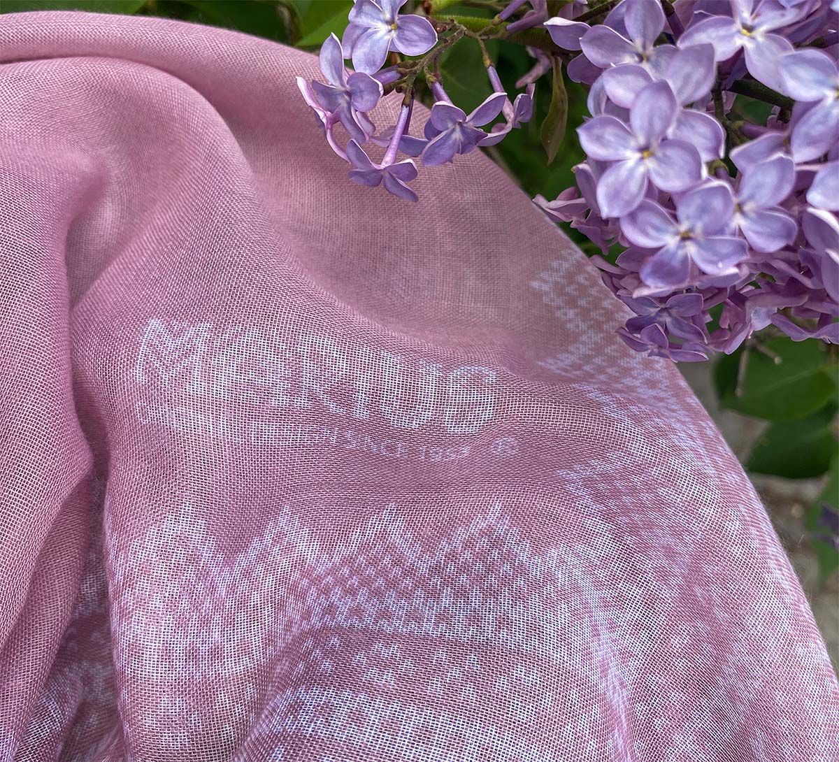 Scarf, MARIUS® pattern, light pink/grey