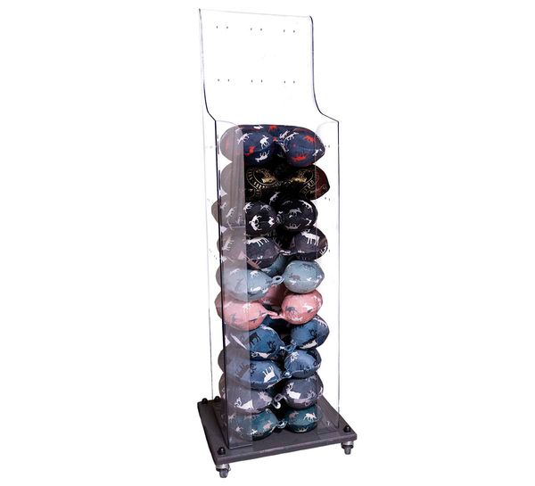 Main Image Display stand for pillows, acrylic with wheels