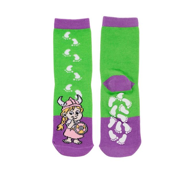 Main Image Children's socks with Viking girl, green