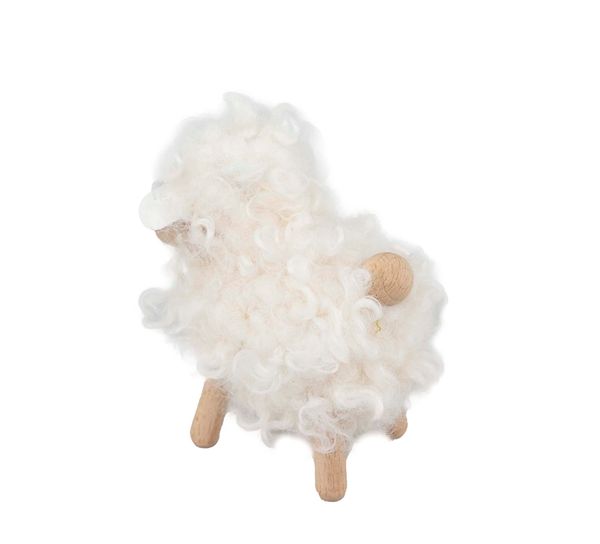 Main Image Sheep made of wood, fluffy, small