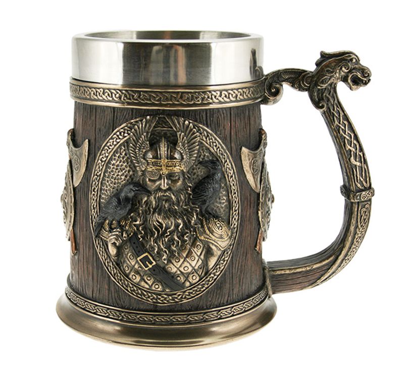 Viking mug with vikings and axes