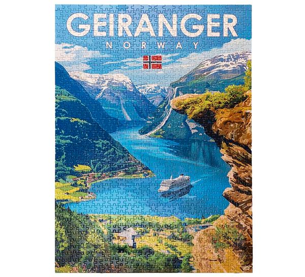 Main Image Puzzle, Geiranger, retro, 1000 pieces