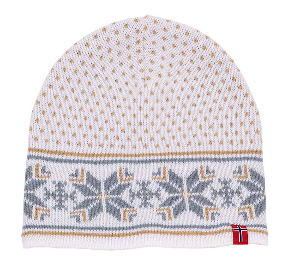 Lue, hvit/grå/beige