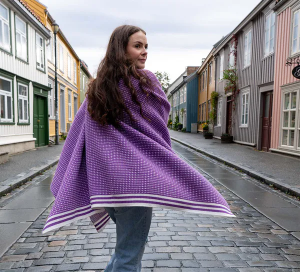 Main Image Poncho, Islender, lilac/white