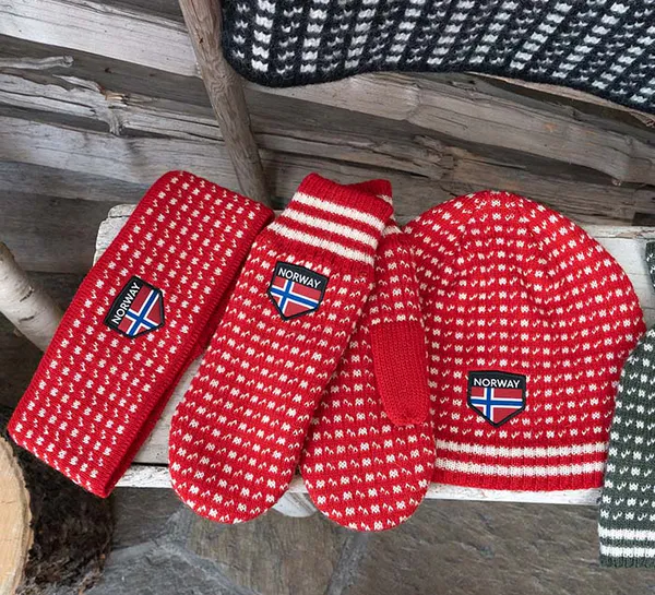 Main Image Knitted mittens Islender, red/white