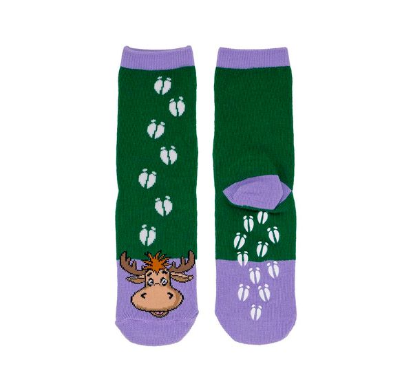 Hovedbilde Barnesokker med spor, Elg, grønn