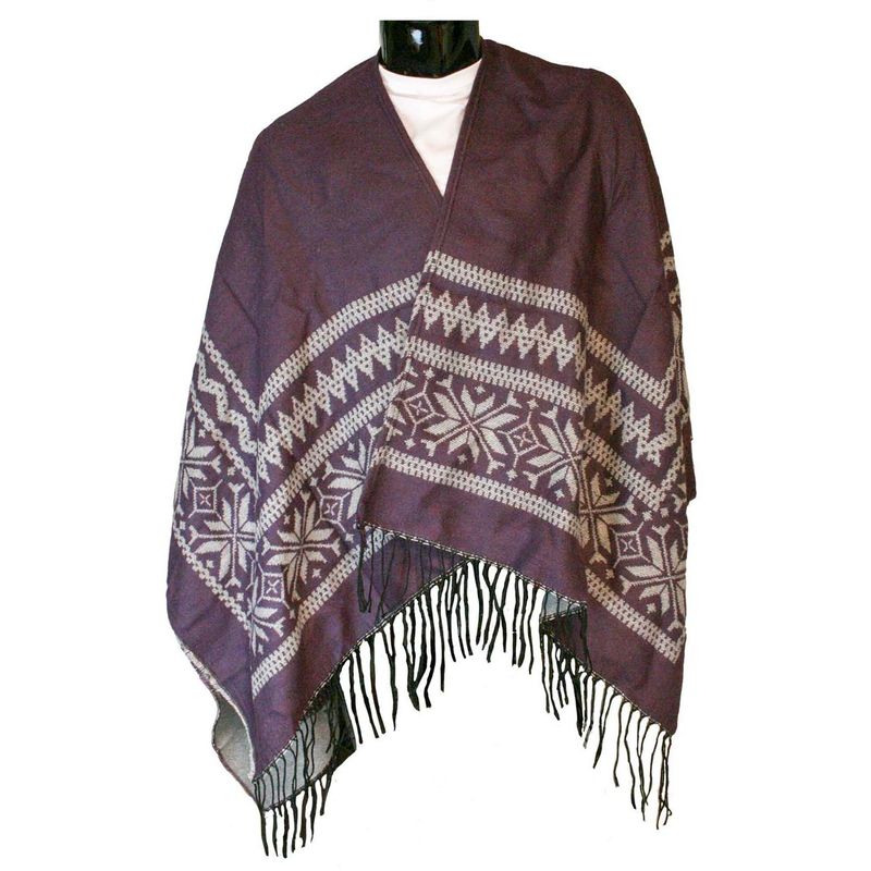 Poncho, Star pattern, purple