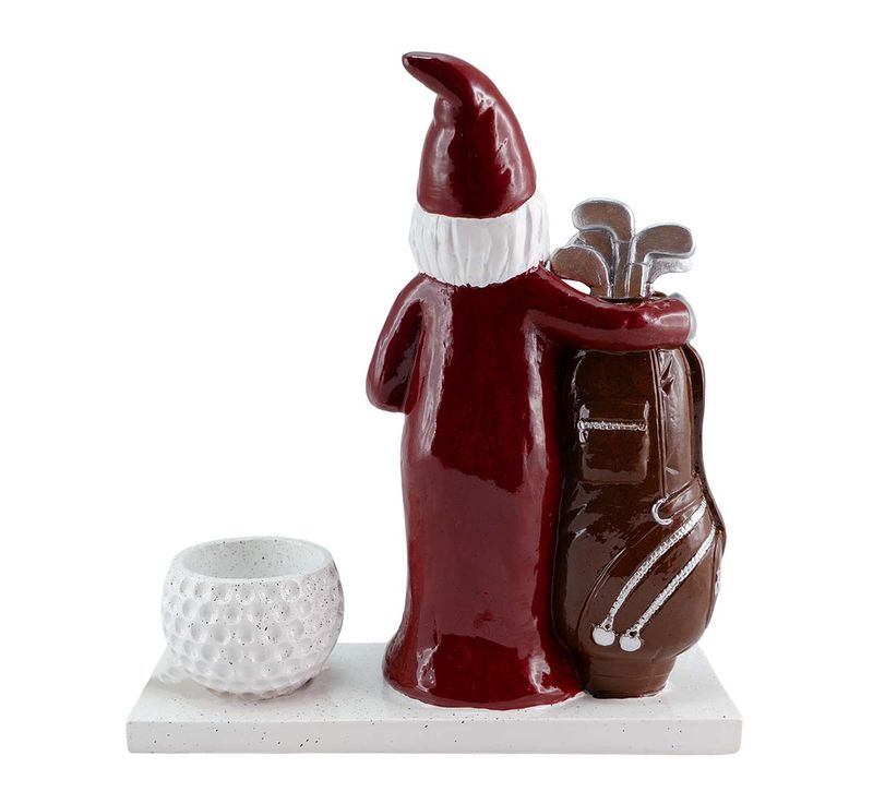 Golfer, santa with a tealight, Harvesttime