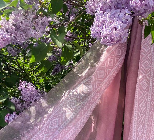 Main Image Scarf, MARIUS® pattern, light pink/grey