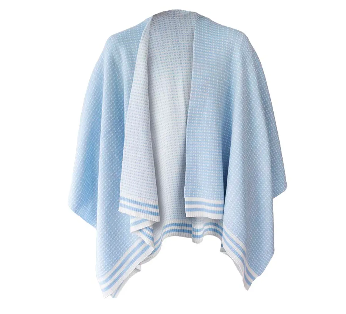 Poncho, Islender, light blue/white