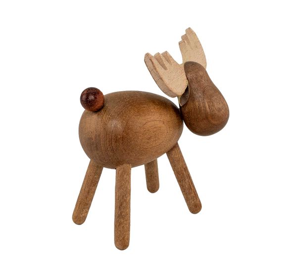 Hovedbilde Elg av tre, mørk bøk, liten