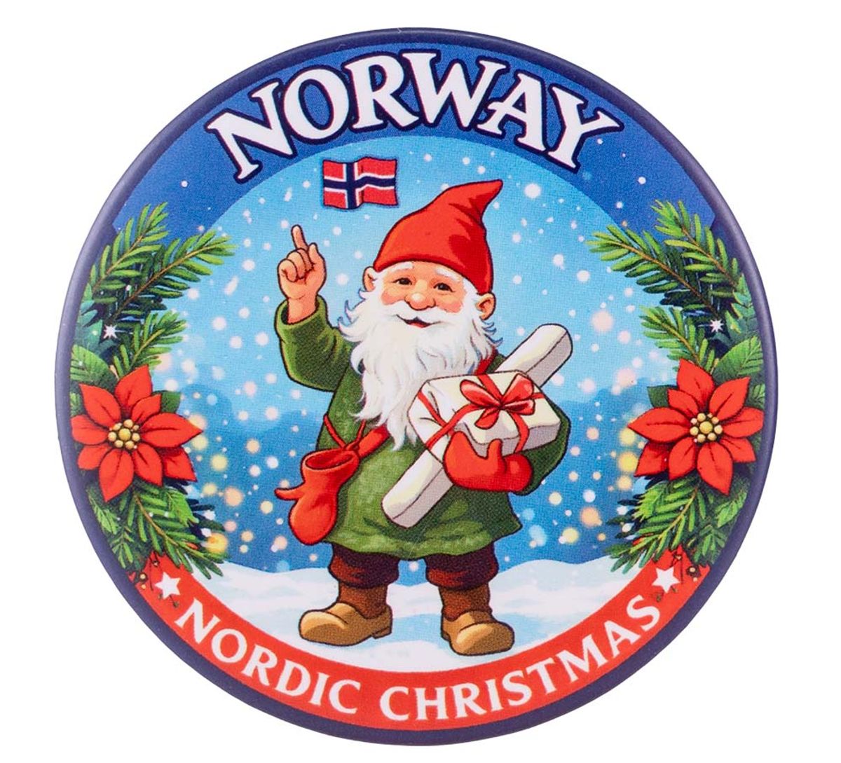 Button magnet, Nordic Christmas, 58mm