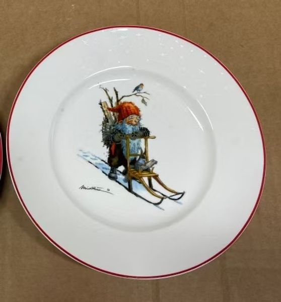 Main Image Plate, Santa on chair sledge 'Midthun' no. 4