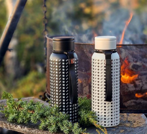 Main Image Vacuum flask, Islender pattern, white/black