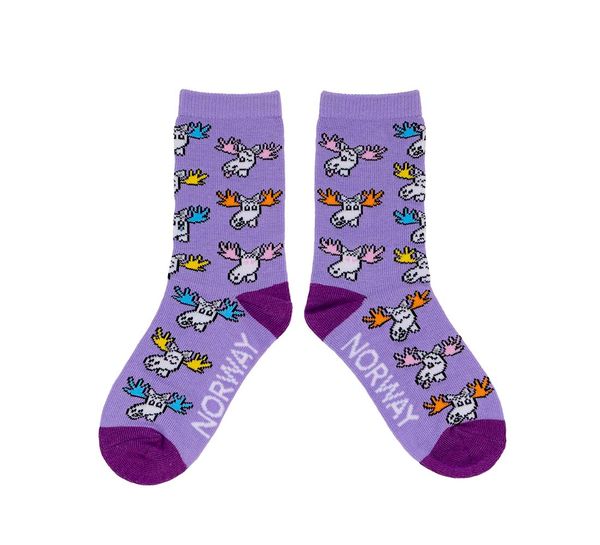 Hovedbilde Barnesokker, Funny Moose, lilla