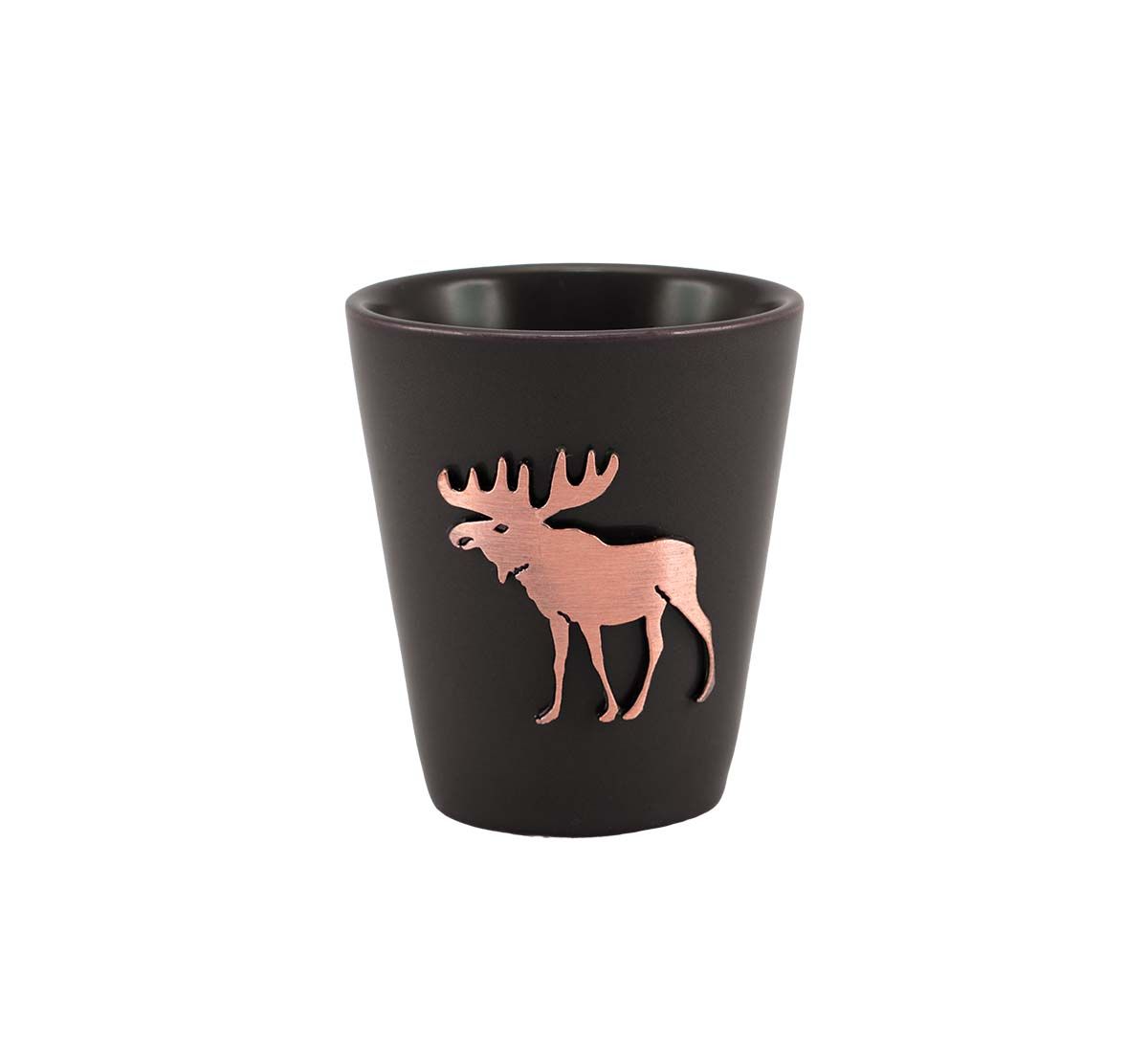 Snapsglass m. metallelg, brun