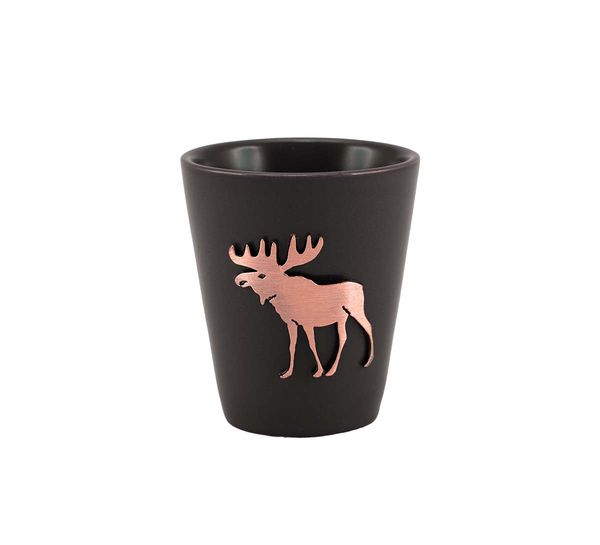 Hovedbilde Snapsglass m. metallelg, brun