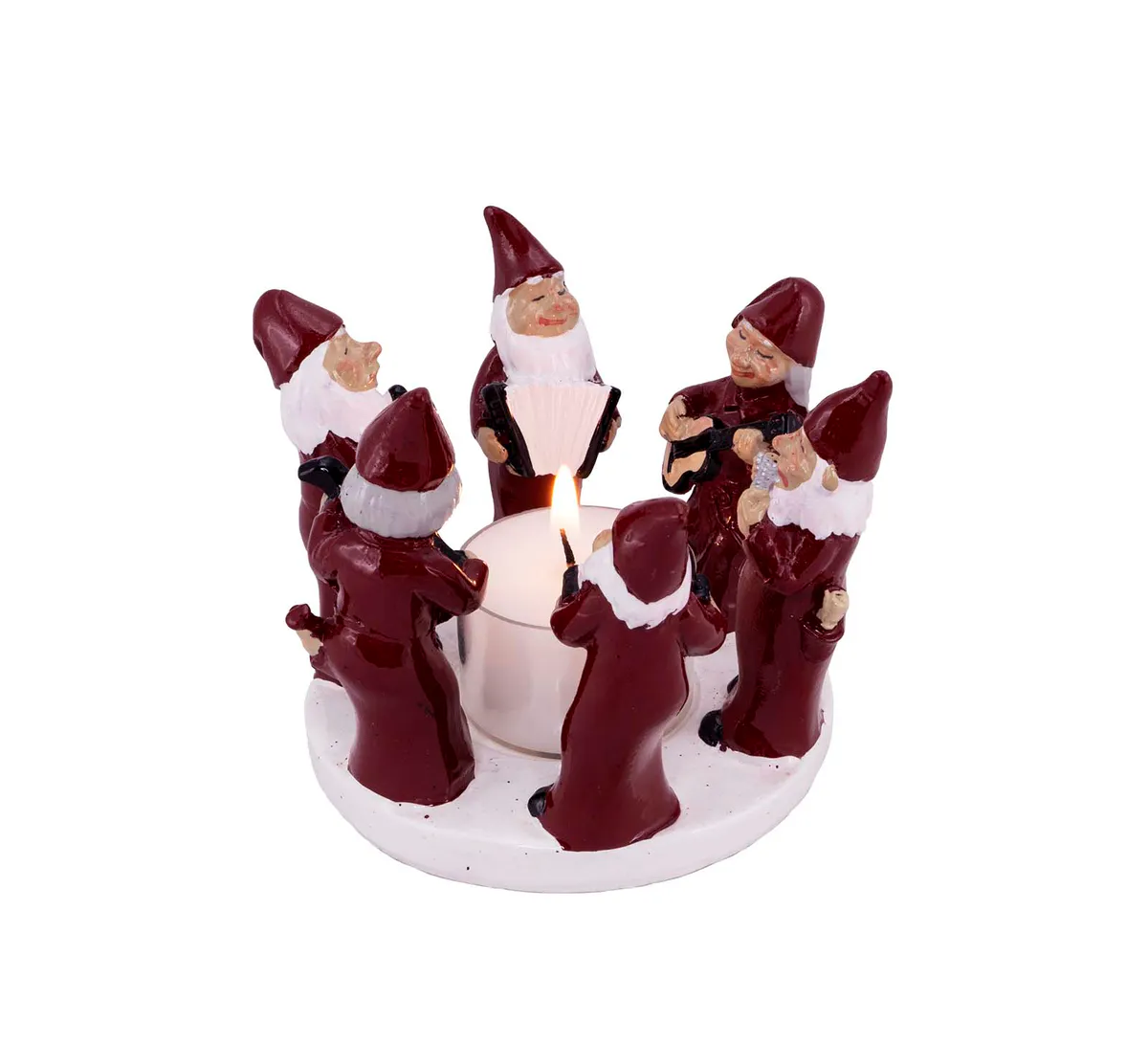 Santas playing in a band, red, 9,5 cm, Harvesttime