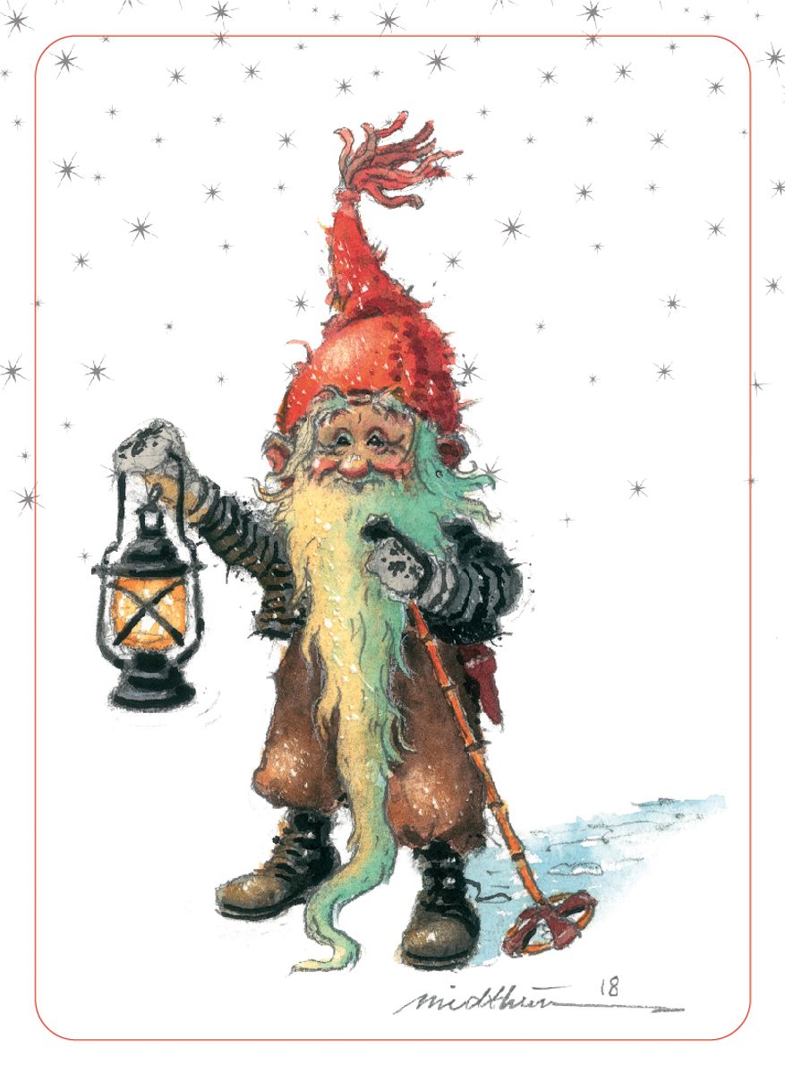 Deck of cards, Santa with lantern 'Midthun'