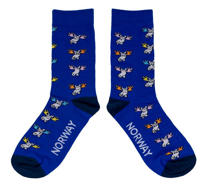 Main Image Socks, Funny Moose, blue