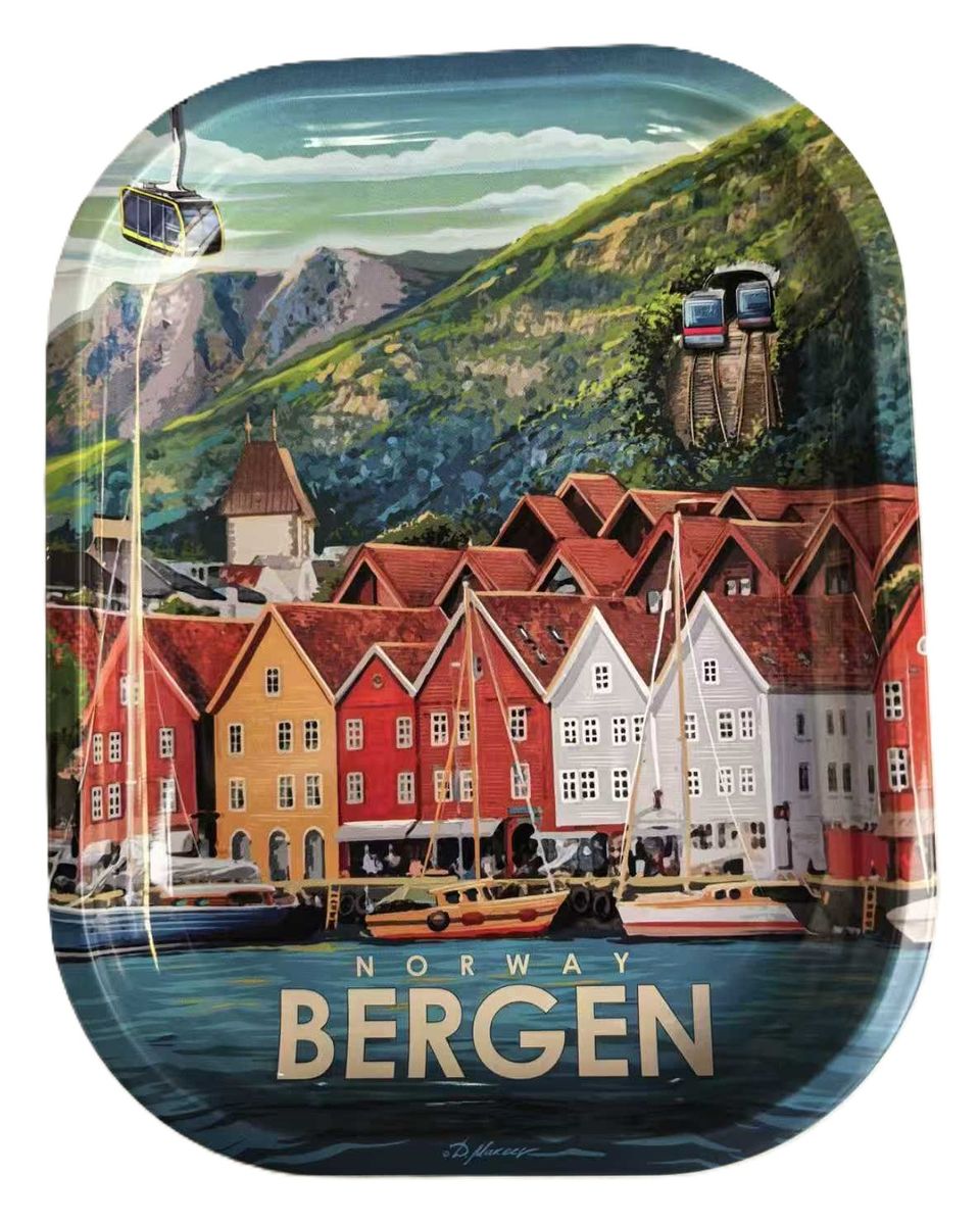 Metal tray, Bergen retro design